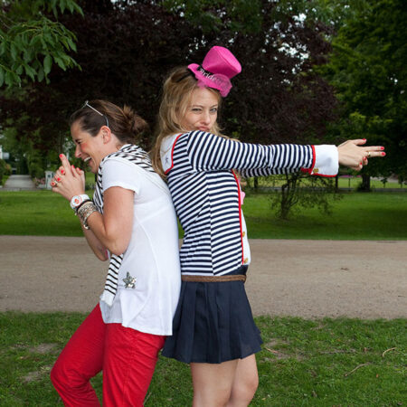 lustiges doppelportrait auf einem JGA an der alster